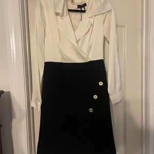 Donna Karan Black A-Line Skirt with Gold Accents